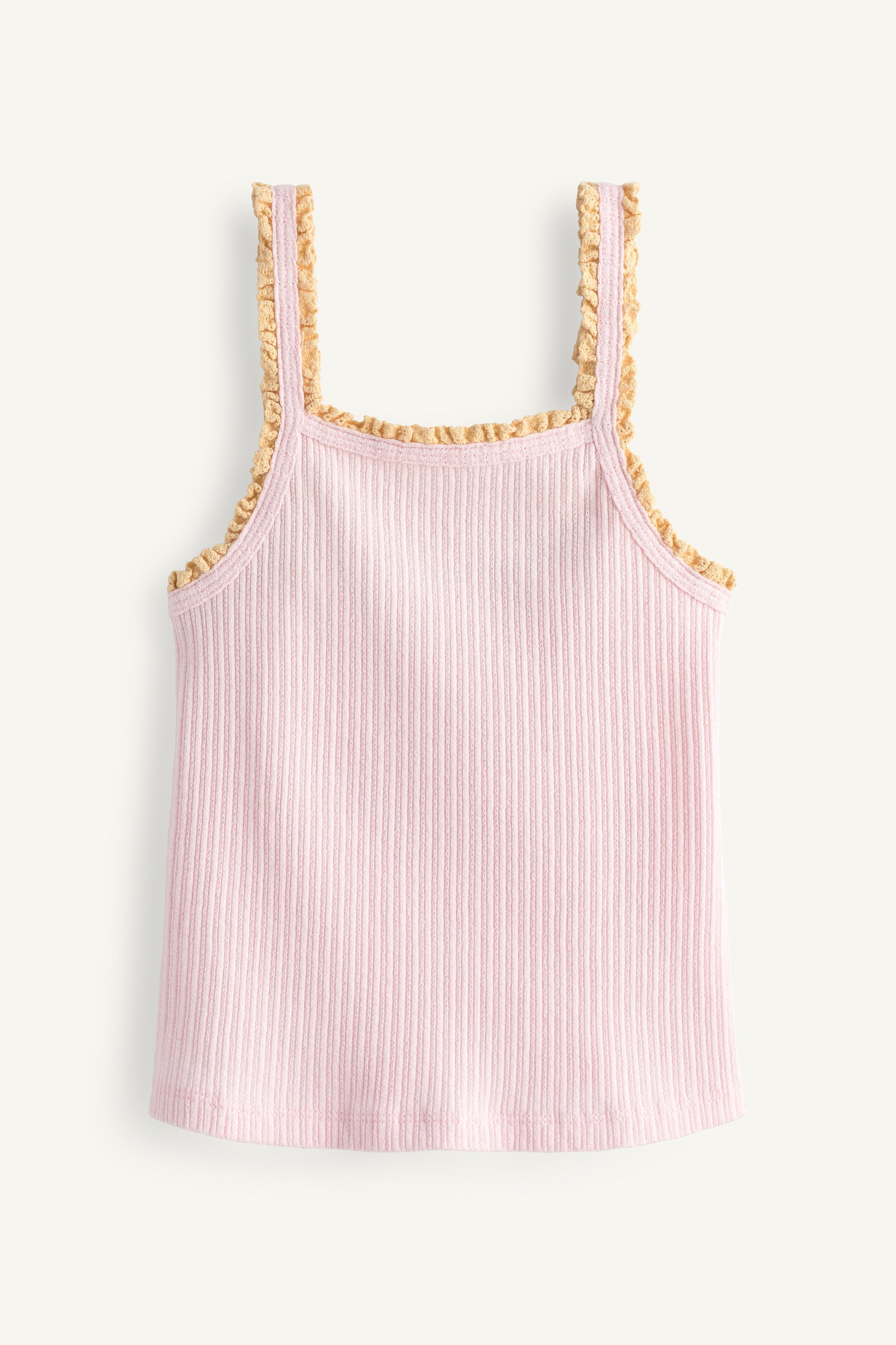 LIMITED EDITION CONTRAST LACE RIB STRAP TOP
